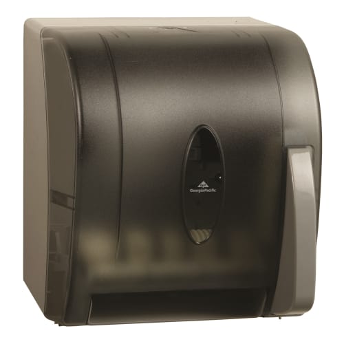 Georgia-Pacific 8in, Universal Push-Paddle Paper Towel Dispenser, Smoke